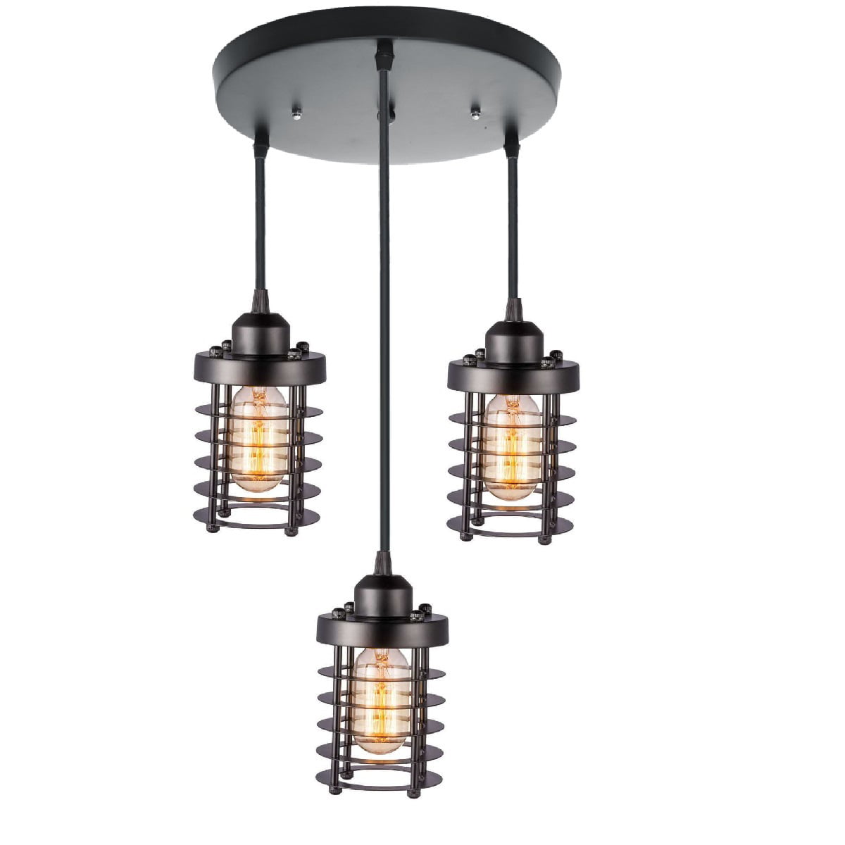 Industrial Metal Cage Ceiling Light Adjustable Height for Kitchen Island Living Room Dining Room Entry Black Lantern Pendant Hanging Light MOONSEA 4-Light Rustic Farmhouse Chandeliers Fixture
