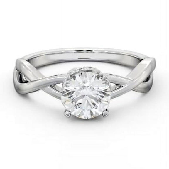 Vivid Jewel Brilliant 1.9 Ct Round Cut Diamond Rings - 14K White Gold Over Rings - Engagement Wedding Twisted Shank Diamond Rings - Gorgeous Anniversary Gift for Women's - Promise Gifts for Her