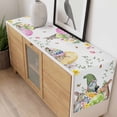 thumbnail image 4 of Green Easter Table Runner - 108 Inch Long, Kitchen Dining Table Runner Dresser Scarves, Eggs Gnomes Bunny Elegant Farmhouse Farmhouse Decor for Coffee Tables Wedding Party Banquet, 4 of 8
