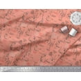 thumbnail image 3 of Soimoi Orange Poly Georgette Fabric Abstract & Rabbit Animal Printed Fabric 1 Yard 52 Inch Wide, 3 of 3