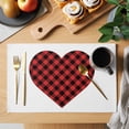 thumbnail image 2 of Valentine's Day Placemats Set of 12, Red Plaid Love Heart Non-Slip Place Mats Washable Table Mats for Kitchen Dining Table Decorations Indoor/Outdoor, 2 of 9