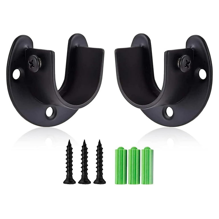 HES Closet Rod Bracket with Screws Rustproof Corrosion Resistant Simple Installation Curtain Rod Holder Closet Rod Support Kit for Organization Walmart