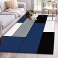 thumbnail image 2 of Navy Blue Black Grey Large Area Rugs for Bedroom Living Room, Non Slip Carpet Bedside Rug, Modern Irregular Geometric Abstract Rectangular Floor Cover Kitchen Accent Rug 4'x6' for Dining Room/Office, 2 of 9