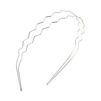 Unique Bargains 1 Pc Double Row Wave Headbands for Women Silver Tone