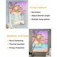thumbnail image 3 of Coastal Tie Up Curtains for Window, Thermal Insulated Balloon Shade Adjustable Rod Pocket Curtains Valance Panels for Kitchen Bathroom Cafe 42 x 45 Ocean Palm Tree Summer Beach Purple Blue, 3 of 6