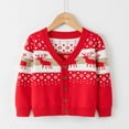 thumbnail image 3 of Generic Clearance Clothing Christmas Clothes for Toddler Boys Girls Xmas Cartoon Warm Knitted Sweater Long Sleeve Tops Knitwear Cardigan Coat (5-6 Years,Red), 3 of 3