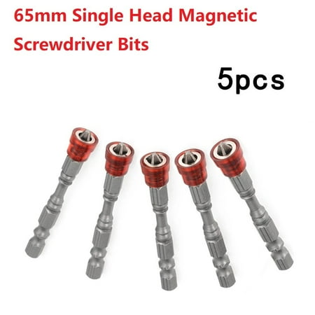 

BAMILL 5pc 65mm Single Head Magnetic Electric Screwdriver Bit 1/4in Anti-Slip Hex Shank