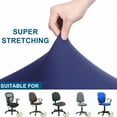 thumbnail image 7 of AUQ Stretch Fabric 2 Piece Polyester and Spandex Computer Chair Seat Slipcovers,Blue, 7 of 7
