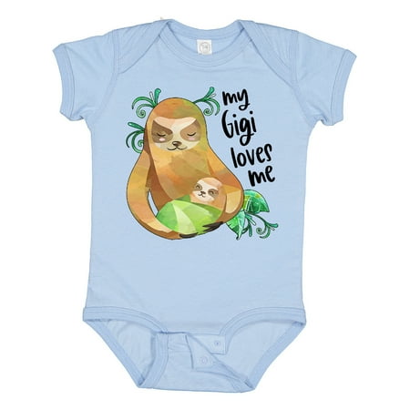 

Inktastic My Gigi Loves Me Cute Sloth and Baby Gift Baby Boy or Baby Girl Bodysuit