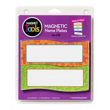 UPC: 0094051352058 | Dowling Magnets Dry Erase Magnetic Name Plates  Set of 20