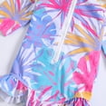 thumbnail image 6 of GYRATEDREAM Kids Girls Rash Guard Short Sleeve One Piece Swimsuits Zipper Quick Dry Bathing Suits UPF 50+, 6 of 7