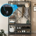 Tribesigns Industrial Entryway Hall Tree with Shoe Bench/5 Hooks for