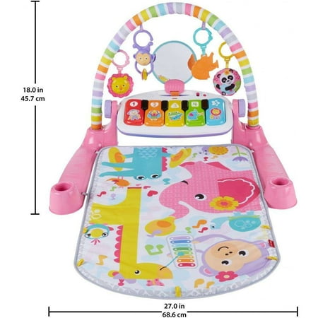 Fisher-Price - Deluxe Kick & Play Piano Gym - Pink/Yellow/White