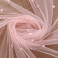 thumbnail image 6 of White Pearl Table Runner Tulle Fabric Lace Tablecloth Chiffon Table Runner for Bridal Shower Birthday Party Wedding Arch Veil Dessert Table Decorations, 6 of 7