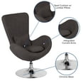 thumbnail image 5 of Flash Furniture Egg Series Dark Gray Fabric Side Reception Chair, 5 of 12