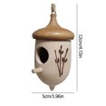 thumbnail image 3 of fuyuli Lightweight Hanging Bird Feeder Bird House Bird Feeder Wooden Exterior Hanging Indoor And Outdoor Garden Decoration Bird House Hut(A), 3 of 4
