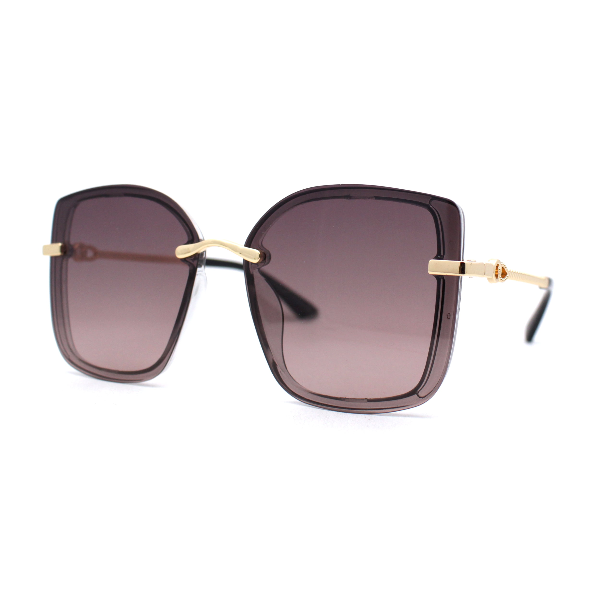 Polarized Womens 90s Glamour Butterfly Designer Sunglasses Slate Black