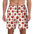 thumbnail image 2 of Picia Hand Drawn Tomatoes pattern Mens Swim Trunks with Compression Liner Stretch Beach Shorts Quick Dry with Zipper Pockets No-Chafing Board Shorts-Small, 2 of 9