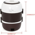 thumbnail image 4 of Electric Lunch Box,3 Layers 2L Portable Electric Heating Bento Lunch Box Food Storage Warmer Container Rice Cooker,110V 200W,Stainless Steel+PP, 4 of 9