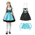 thumbnail image 2 of FYEGRE Elegant Bavarian Oktoberfest Dirndl Dress for Girls Traditional German Party Fancy Outfit Festival Fashion Casual Wear Blue 5-6 Years, 2 of 4