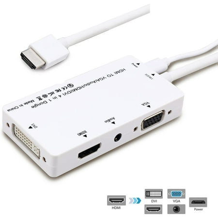 Hdmi To Vga Audio Hdmi Dvi 4in1 Dongle Adapter Multiport Splitter Converter For Ps3 Hdtv Pc Monitor Projector Walmart Canada