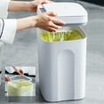 thumbnail image 3 of Dwellnix Automatic Trash Can with Infrared and Vibration Sensors, Touchless Sensor Trash Bin, Hands-Free Operation for Smart Home, 23x22x35cm Size, 4.23gal Capacity, White ABS Material, Kitchen and, 3 of 7