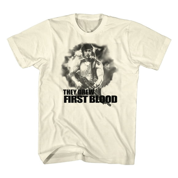 Rambo 1980s Action Thriller War Movie They Drew First Blood Adult T-Shirt Tee