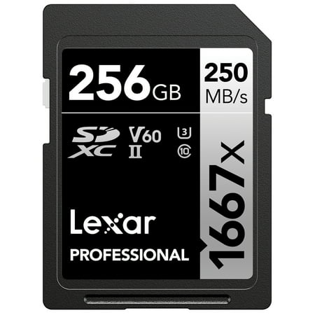 UPC: 0843367114986 | Lexar Professional 1667x 256GB SDXC UHS-II/U3 Card (LSD256CBNA1667)