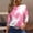 Pink, variant on Vetsdori Plus Size Tops for Ladies 3/4 Sleeve Graphic Pullover Tunic,Crew Neck Summer Trendy Juniors T-shirts Lightweight