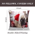 thumbnail image 5 of LALILO Throw Pillow Covers Puppy Christmas French Bulldog Christmas Puppy Dog Santa Holiday Animal Cute Pet Tree Set of 2 Square 18 x 18 Inch Pillowcase, 5 of 5
