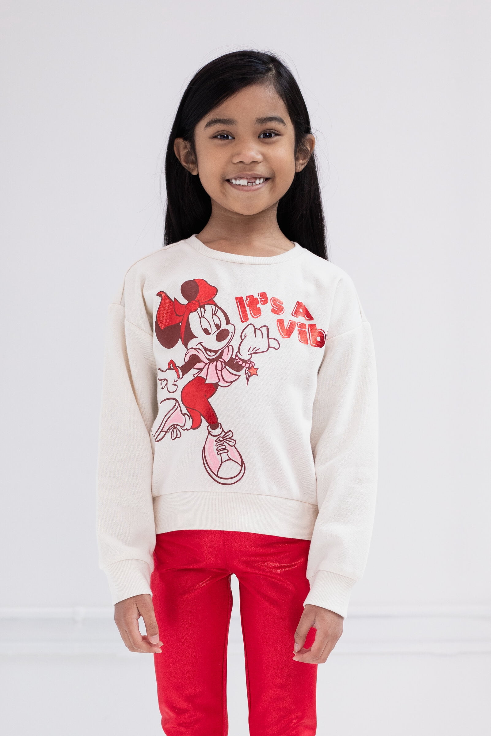 Disney Minnie Mouse Fleece Sweatshirt and Leggings Outfit Set Toddler to Big Kid
