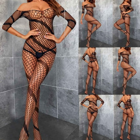 

Zermoge Women s Sexy Lingerie Underwear Women s Lace Erotic Lingerie Perspective Siamese Mesh Fishnet Onesie