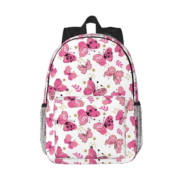 Disketp Girl Butterfly Mochila Escolar de 15 Pulgadas, Mochila Ligera para Estudiantes, Viajes y Trabajo, Cómoda y Resistente para el Uso Diario
