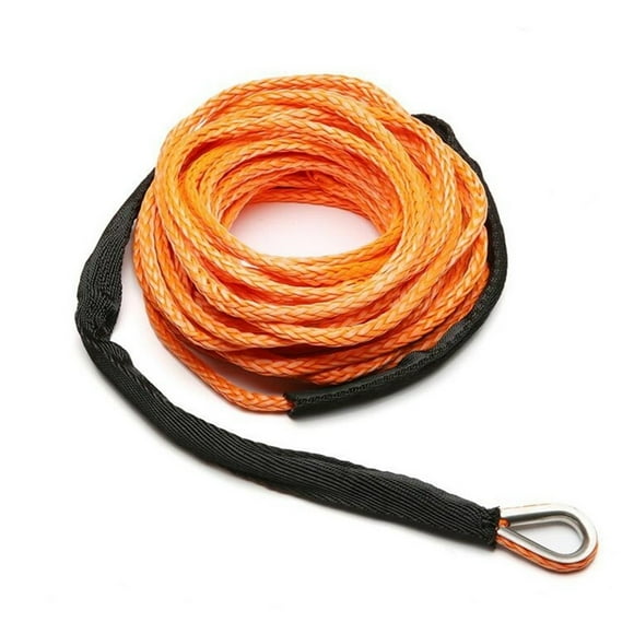 15m 6mm 7700LBs Synthetic Winch Rope Line Cable With Sheath ATV UTV Capstan Gray Towing Rope Car Wash Maintenance Auto String ,Durable & Safe
