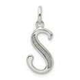thumbnail image 4 of 925 Sterling Silver Polished Glitter Enamel Letter S Shaped Pendant, 4 of 7