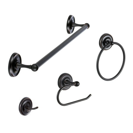 Accessory Set Finish - Sure-loc Round 4-piece Bathroom Accessory Set Brown Bronze Finish