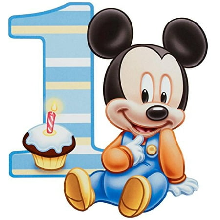 12 Sheet Baby Mickey Mouse 1 Year Old Edible Frosting Image Cake