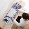 thumbnail image 3 of Long Mouse Pads for Desk,Blue Ethnic Floral Patchwork Pattern Desk Mats on Top Of Desks, Desk Mouse Pad Extra Large with 3mm Non-Slip Base and Stitched Edge for Gaming,Office,Work,Home 31.5"x11.8", 3 of 6