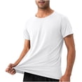 thumbnail image 3 of Mareep Hauts pour Hommes S-2TG Chemise Décontractée Unie à Manches Courtes Col Rond, 3 of 6