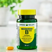 Spring Valley B-100 Complex, 60 Count, Dietary Supplement Timed-Release Tablets for Metabolism Support