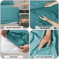 thumbnail image 6 of Lux Decor Collection Full Size Bed Sheets - 4 Piece Set - High GSM Brushed Microfiber - Fits up to 16 Inches Deep Pocket - Full, Teal, 6 of 8