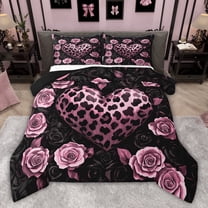 Castle Fairy Vintage Love Heart Twin Comforter Sets,Romantic Floral Rose Bedding Set
