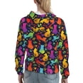 thumbnail image 7 of Sikiie Colorful Cats Women's Casual Hoodies Long Sleeve Lightweight Pullover Tops Loose Sweatshirt-XX-Large, 7 of 7