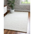 thumbnail image 2 of Unique Loom 3127912 6 x 9 Pi Solide Shag Tapis Rectangulaire&44; Blanc Neige, 2 of 10