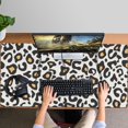 thumbnail image 4 of Long Mouse Pads for Desk,Black and Yellow Of Leopard Print Desk Mats on Top Of Desks, Desk Mouse Pad Extra Large with 3mm Non-Slip Base and Stitched Edge for Gaming,Office,Work,Home 47.3"x23.6", 4 of 6