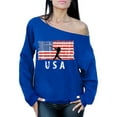 thumbnail image 1 of Awkward Styles Baseball USA Off Shoulder Sweatshirt USA Pride Vintage USA Women Sweater Love USA Retro USA Sweatshirt for Women 4th of July Party USA Baseball Off Shoulder Sweatshirt, 1 of 4