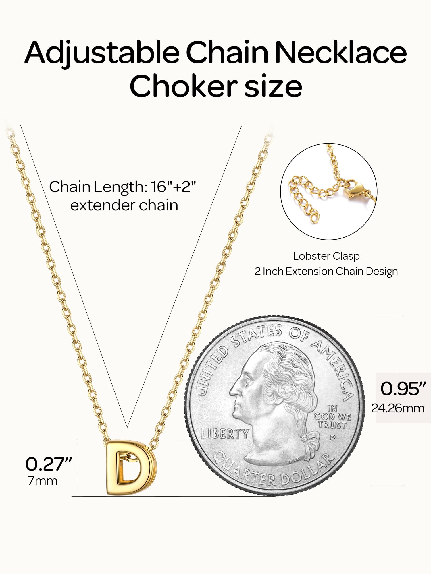 ChicSilver Solid Sterling Silver Initial Necklaces 14K Gold Plated Dainty A-Z Pendant Letter Charm Personalized Name Necklaces Jewelry Christmas Birthday Valentine's Day Gifts for Her