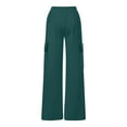 thumbnail image 6 of Cethrio Girls Cargo Sweatpants, Casual Elastic Waist Multi-pocket Open Bottom Straight Leg Pants Green Size 9-10 T, 6 of 6