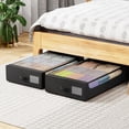 thumbnail image 2 of FDW 53L Under bed Storage with wheels,2 Pack Storage Containers, Under Bed storage(Black), 2 of 7