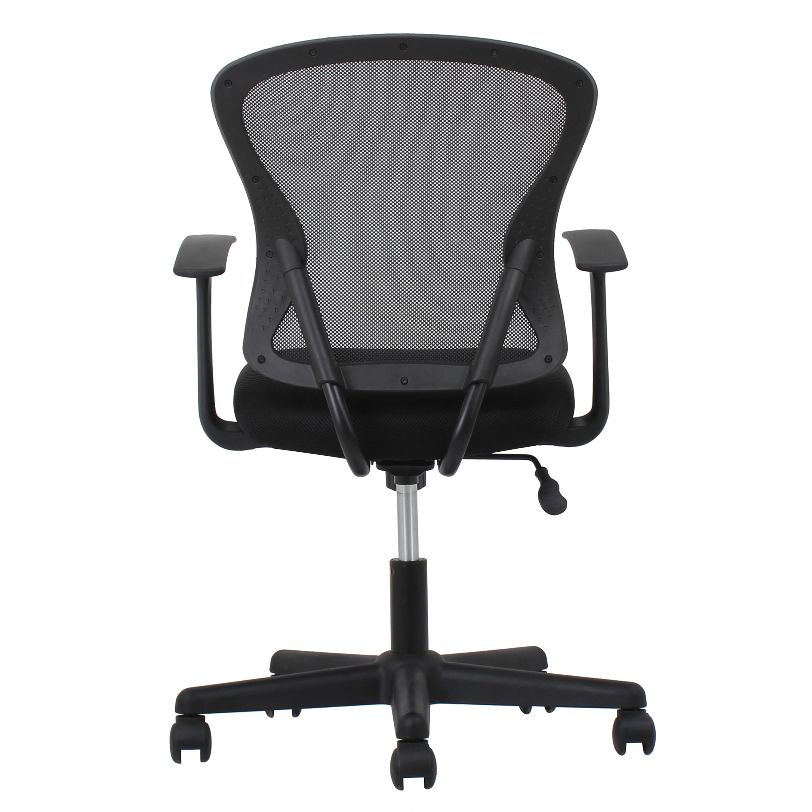 essentials by ofm swivel black mesh task chair with arms